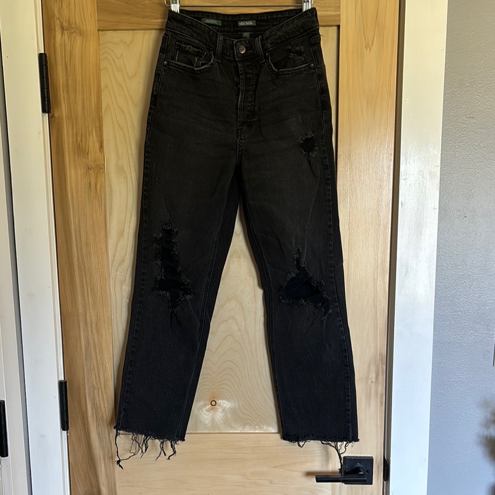 Distressed Black Women's Jeans